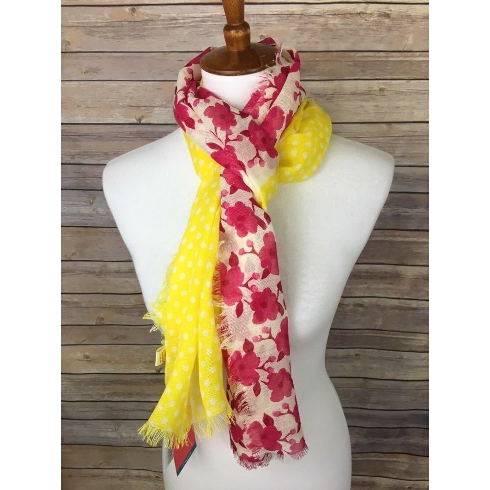 Lindsay Phillips Floral Linden Scarf Yellow Pink